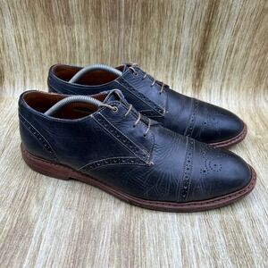 Allen Edmonds Bainbridge Derby Men's 10 E Navy Blue Leather Brogue Shoes 8177